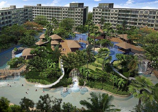 Das riesige Schwimmbad The Maldives Resort Pattaya - Jomtien Thailand